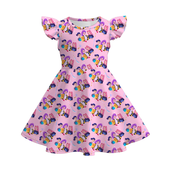 KDH K-pop inspired printed twirly dress for girls