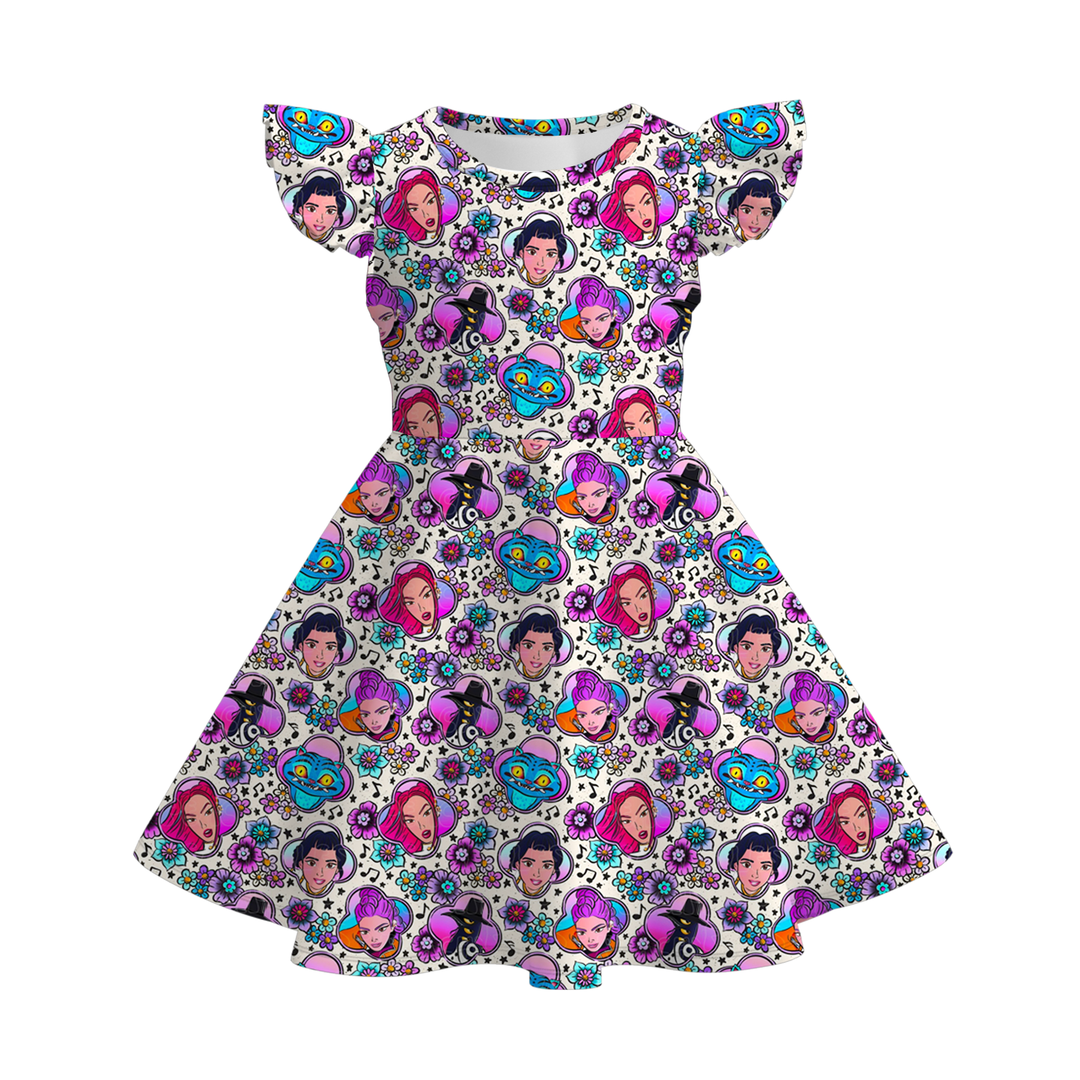 KDH K-pop inspired printed twirly dress for girls