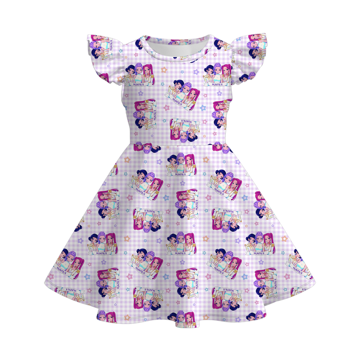 KDH K-pop inspired printed twirly dress for girls