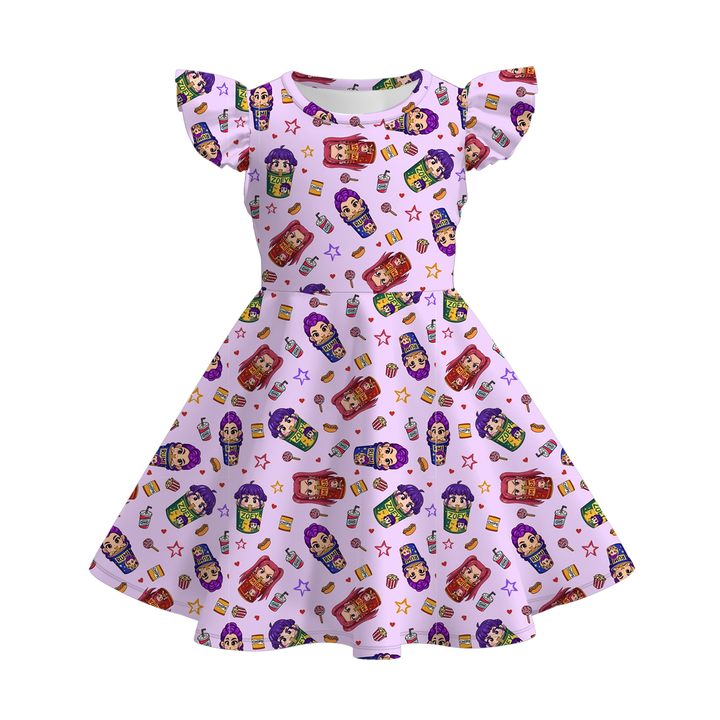 KDH K-pop inspired printed twirly dress for girls