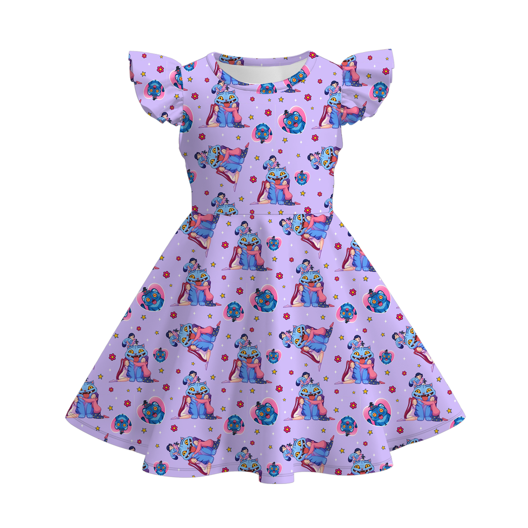 KDH K-pop inspired printed twirly dress for girls