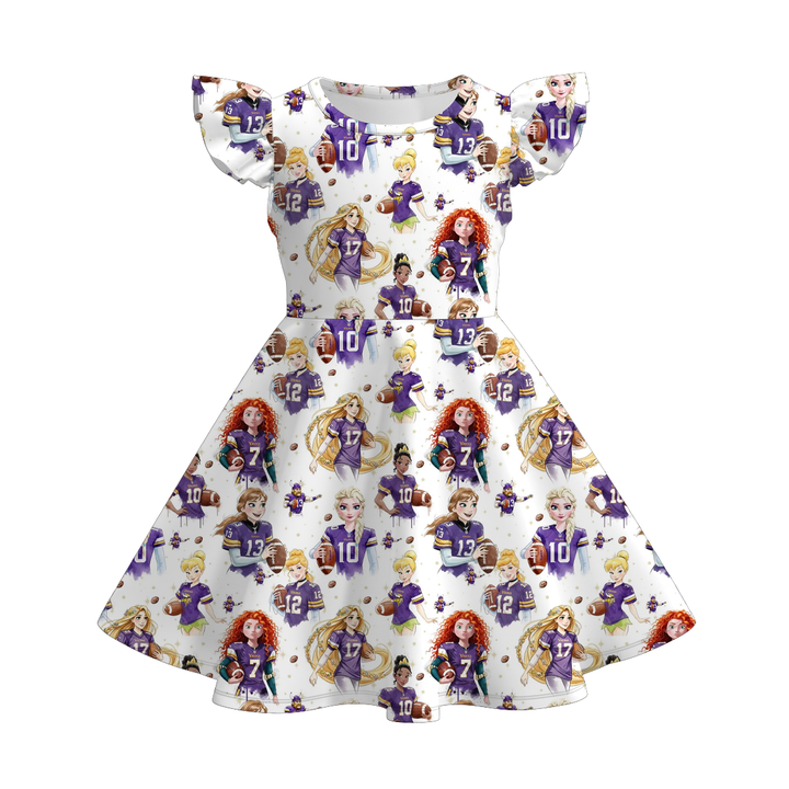 Football team Jersey inspired twirl Dress for girls