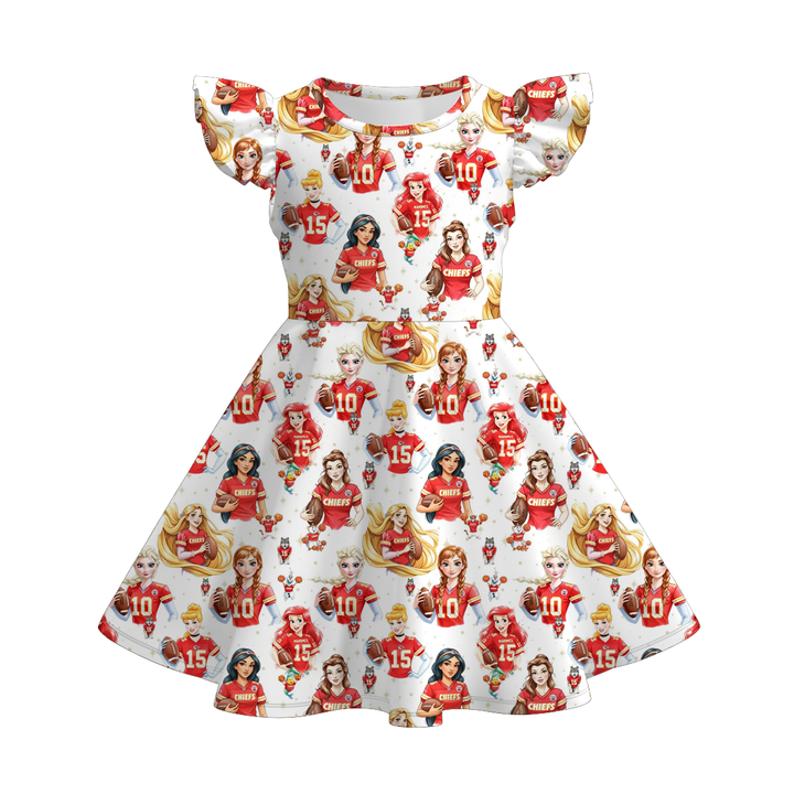 Football team Jersey inspired twirl Dress for girls
