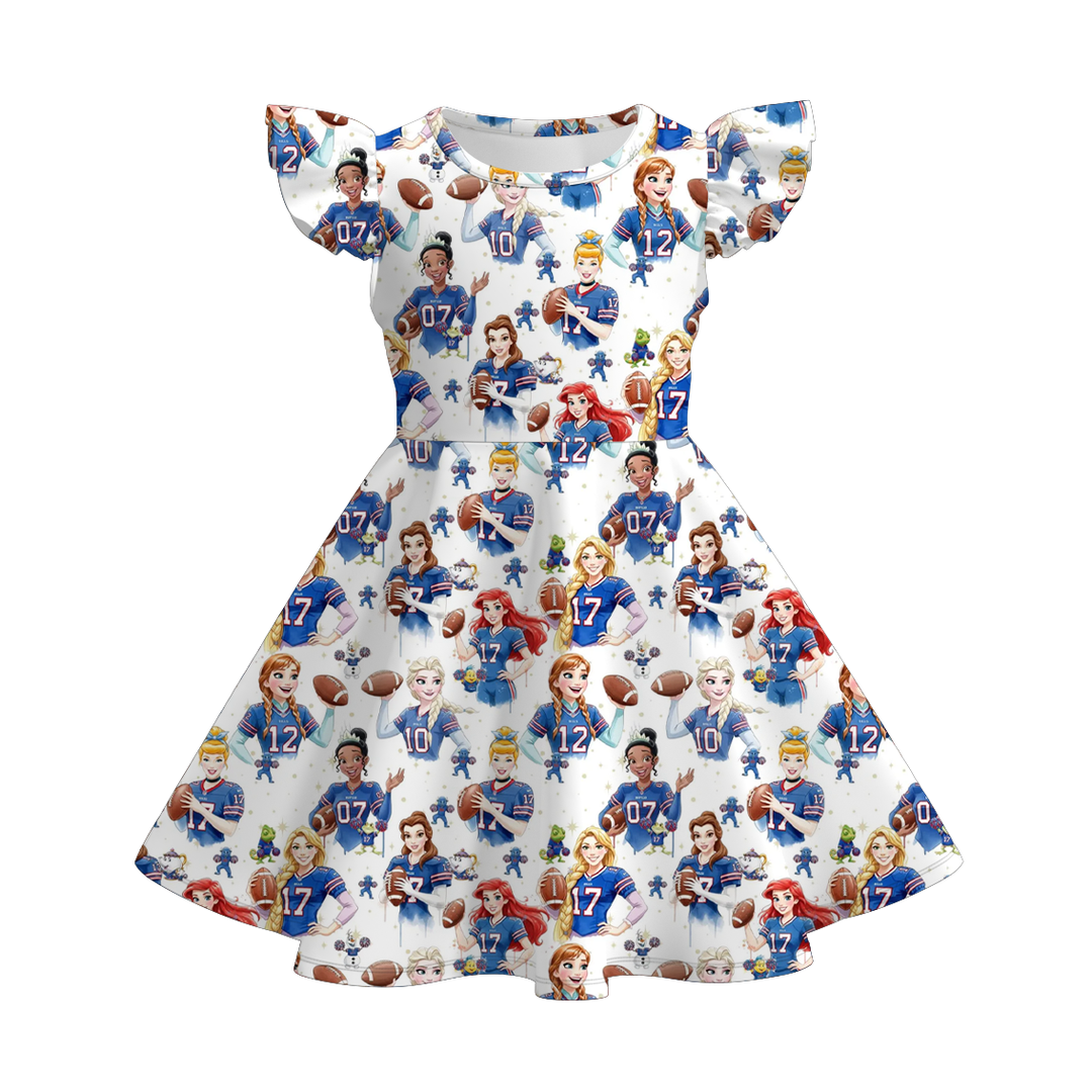 Football team Jersey inspired twirl Dress for girls