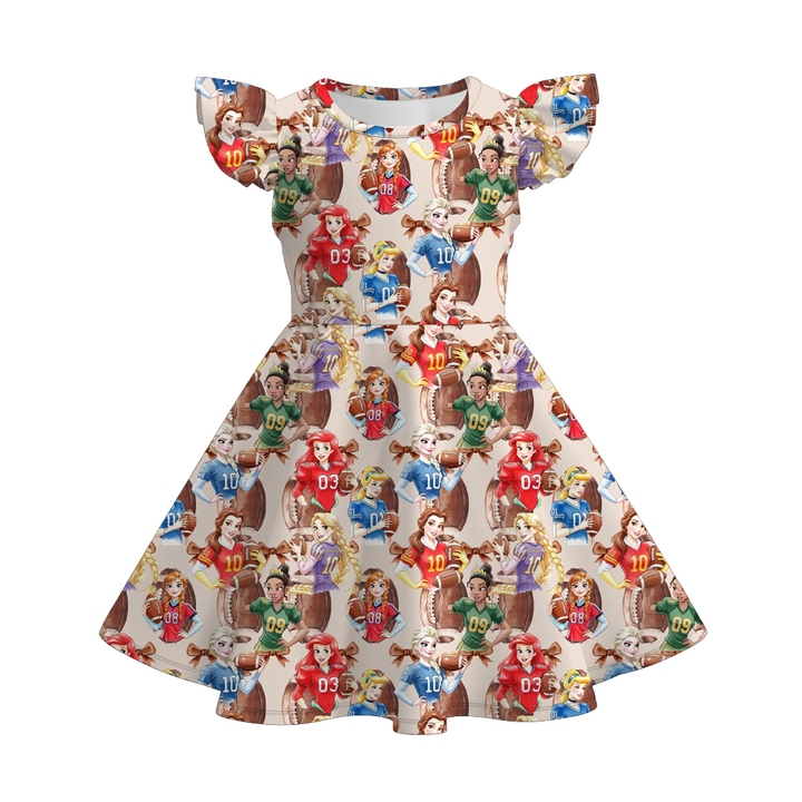 Football team Jersey inspired twirl Dress for girls