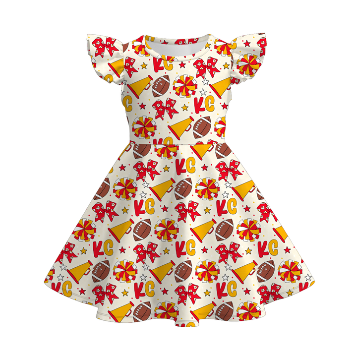 Football team Jersey inspired twirl Dress for girls