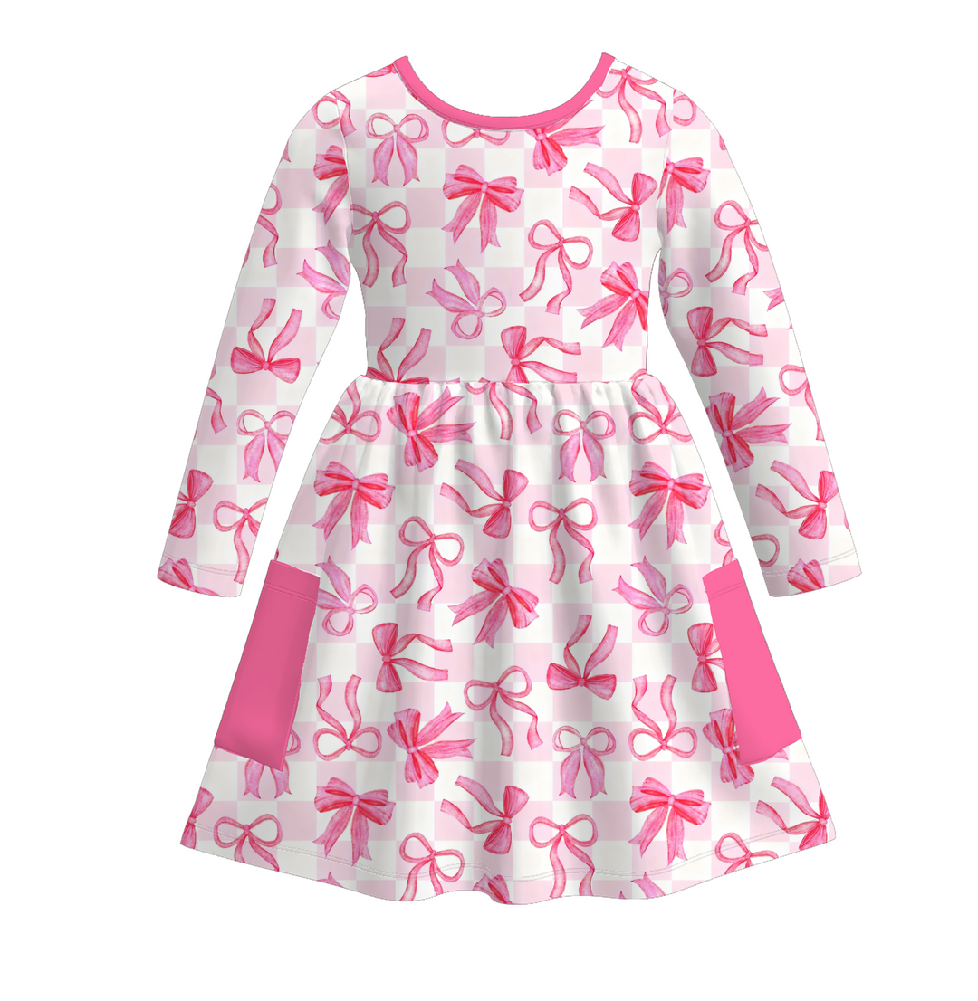 Valentine's sweet cute  pocket twirly dress for girls