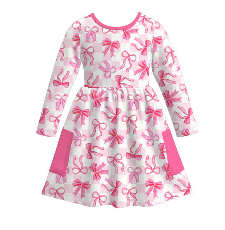Valentine's sweet cute  pocket twirly dress for girls