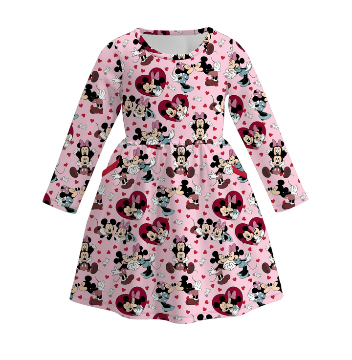 Valentine's sweet cute  pocket twirly dress for girls