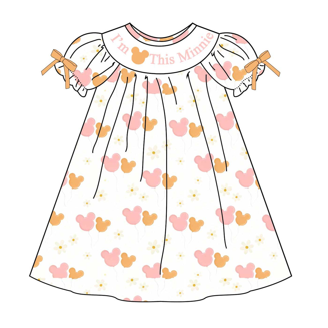 Birthday-themed embroidery bowknot princess dress