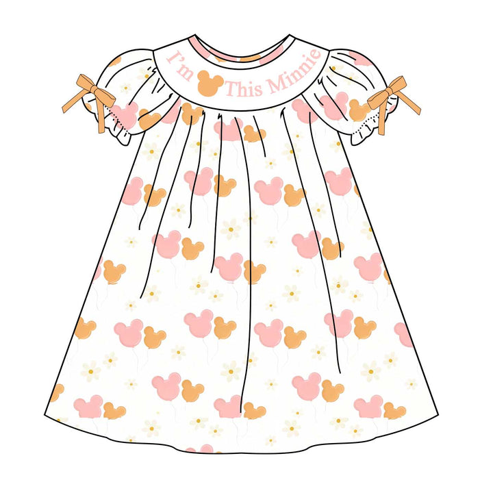 Birthday-themed embroidery bowknot princess dress