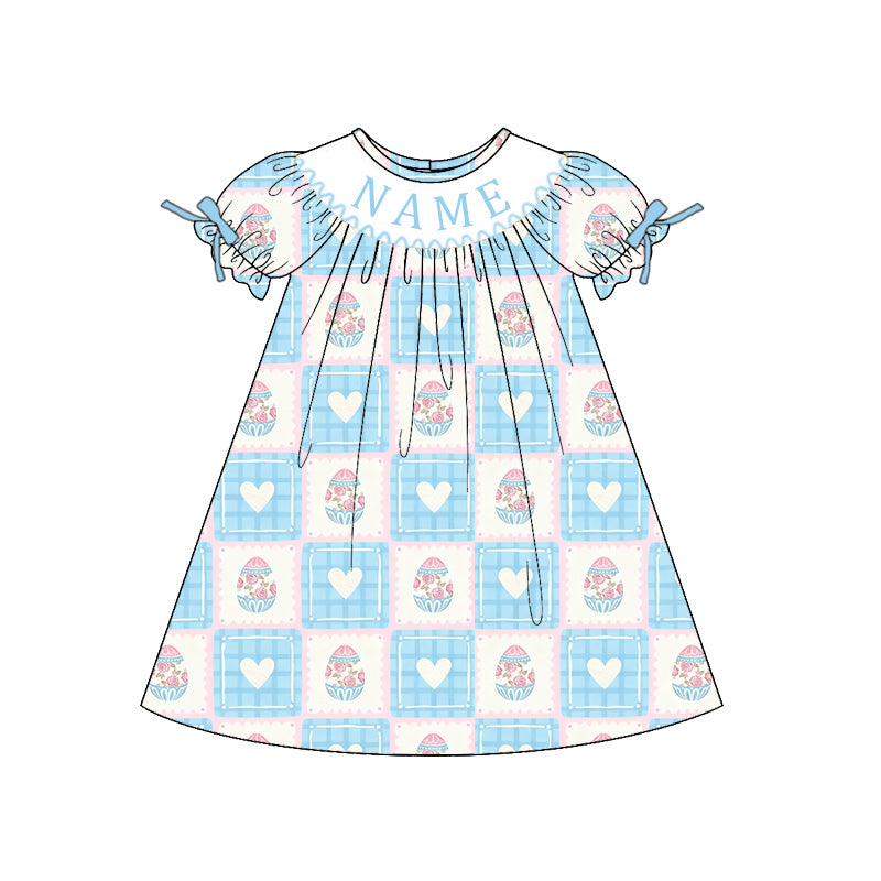 Easter cute egg pattern bow deco romper-Customizable name