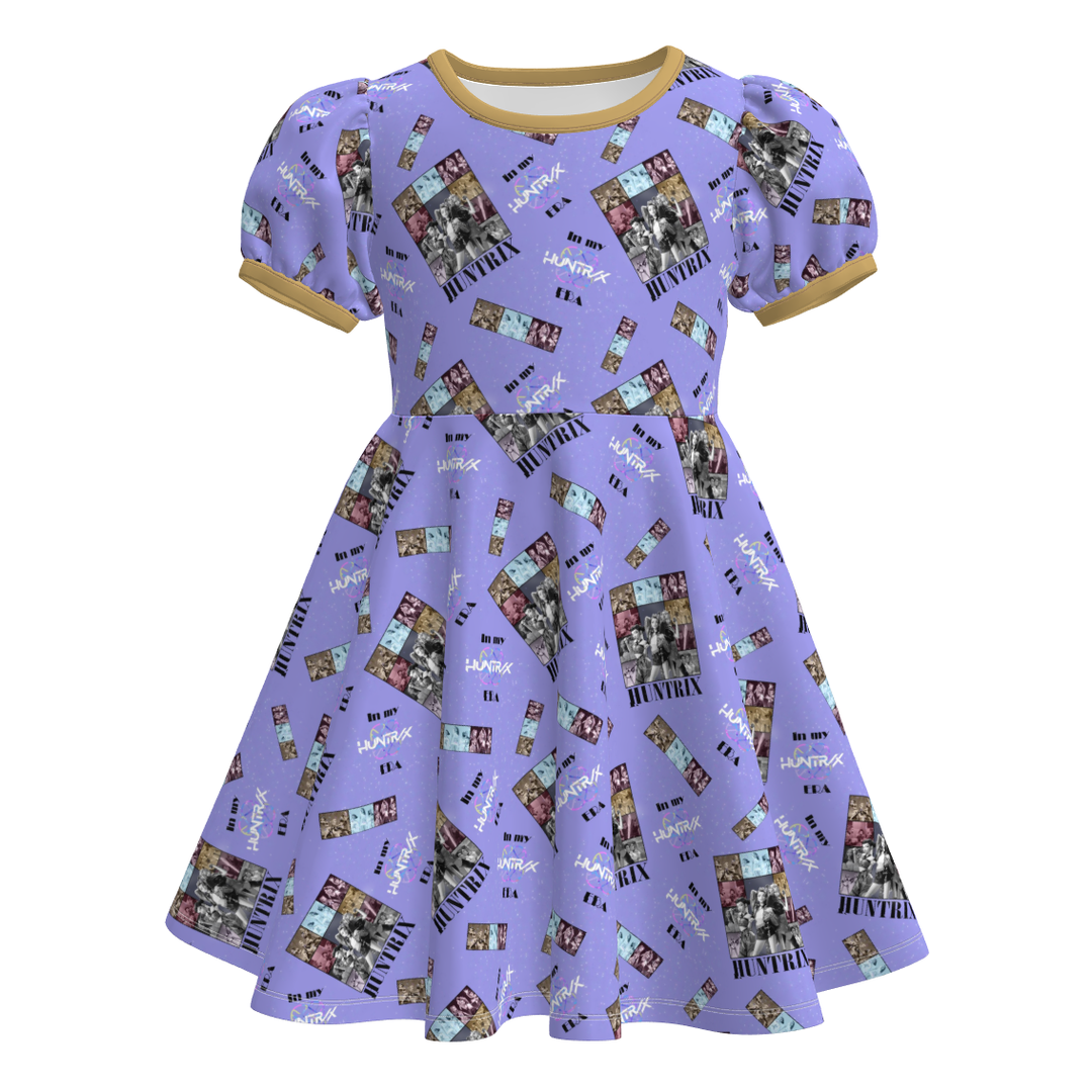 KDH K-pop inspired cute printed twirly dress for girls