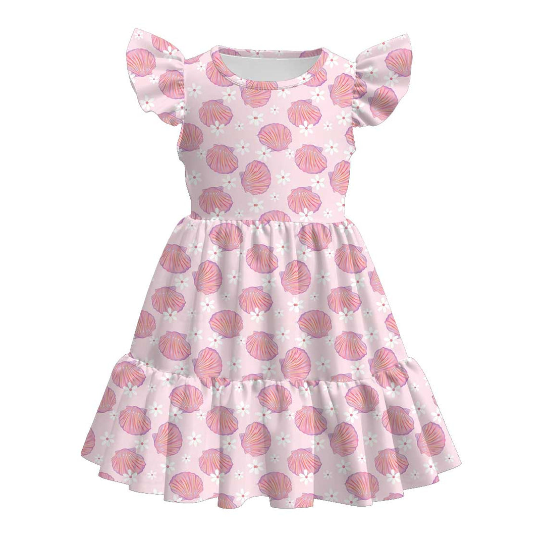 Ocean Dream shell printed twirl dress for girls