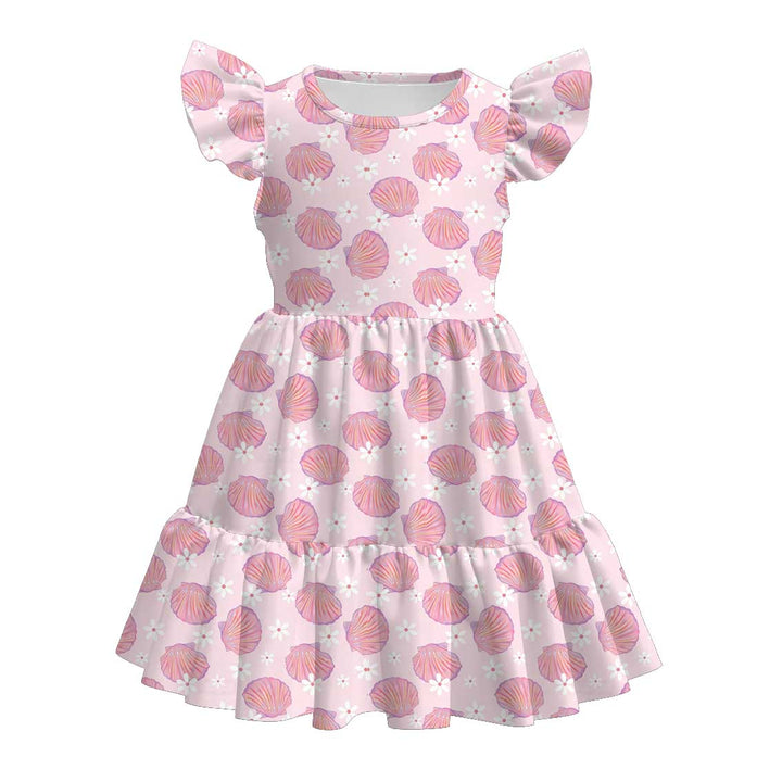 Ocean Dream shell printed twirl dress for girls