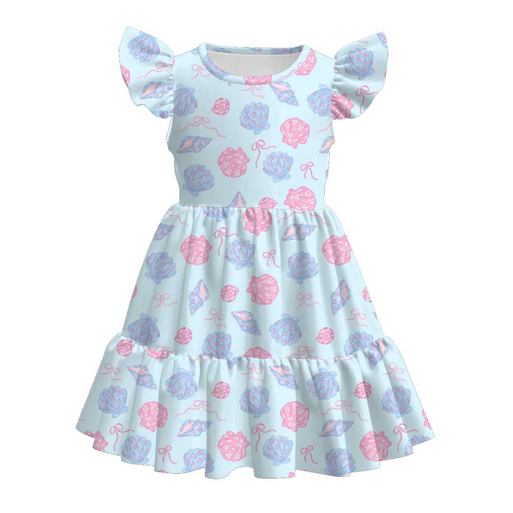 Ocean Dream shell printed twirl dress for girls