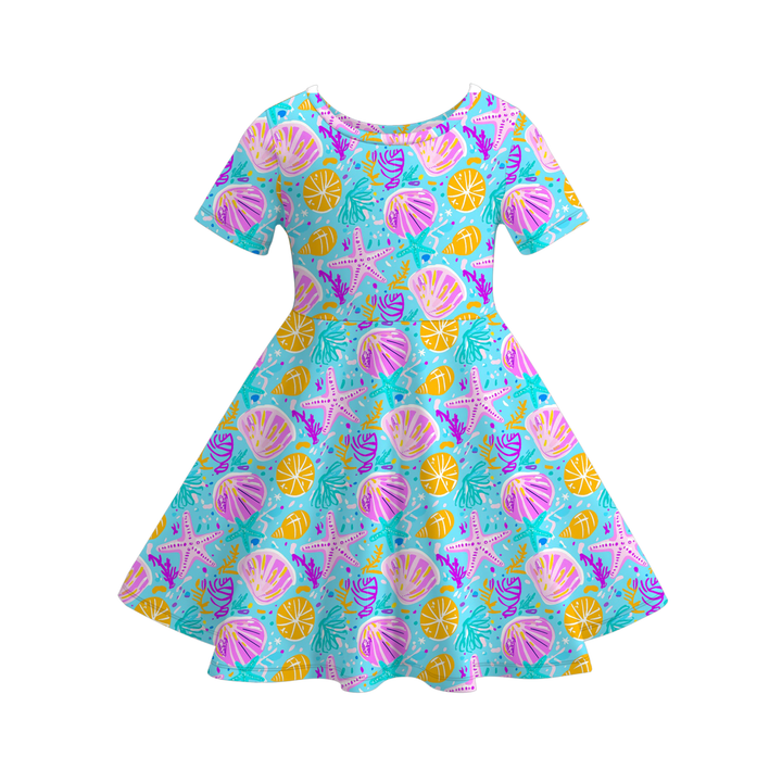 Deepsea dream seaside vibe twirl dress for girls
