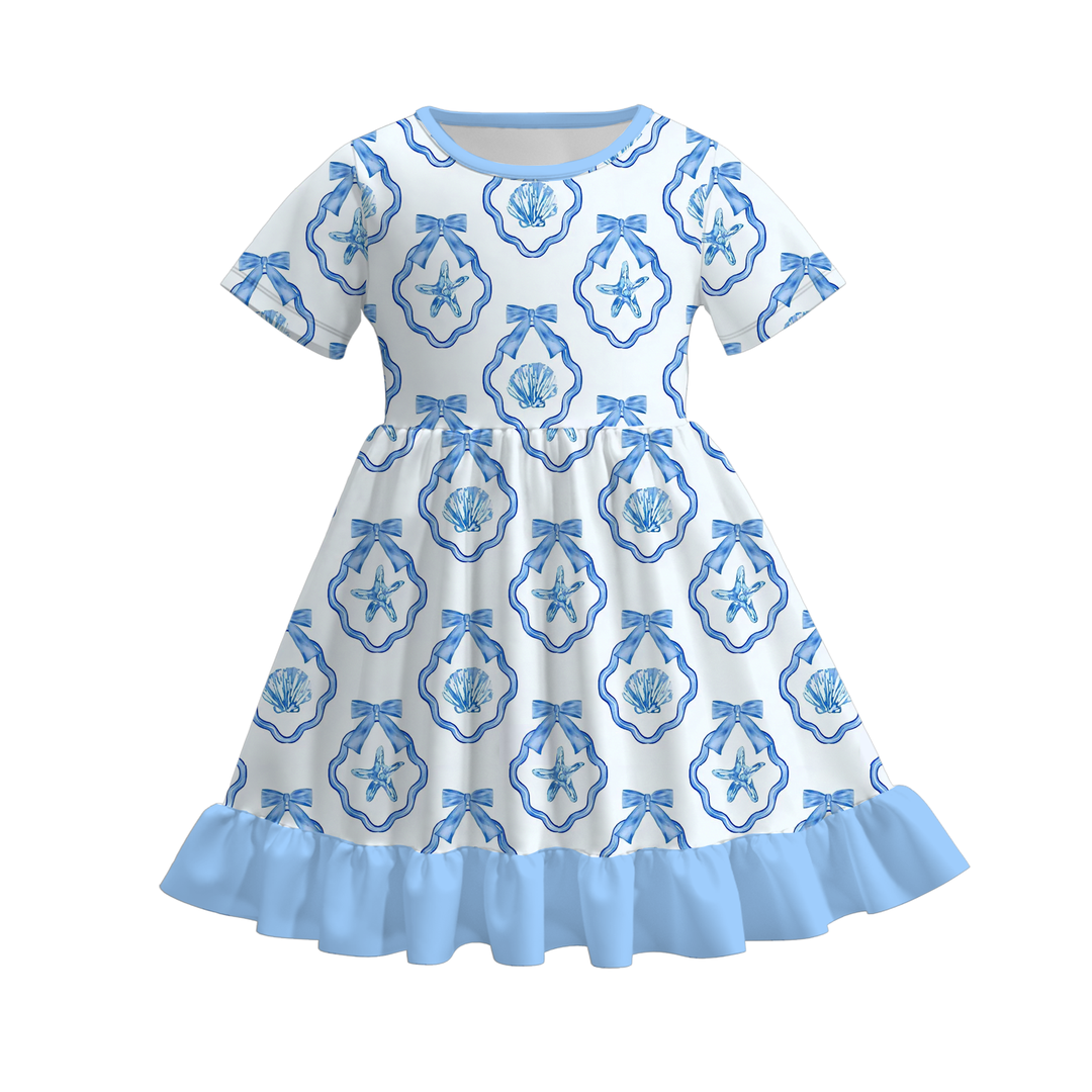 Deepsea dream seaside vibe twirl ruffle dress for girls