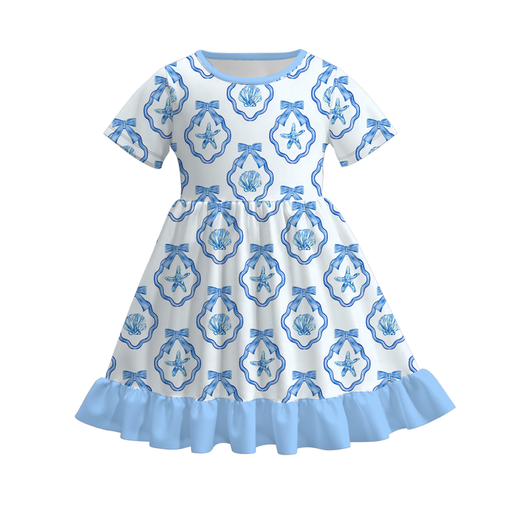 Deepsea dream seaside vibe twirl ruffle dress for girls