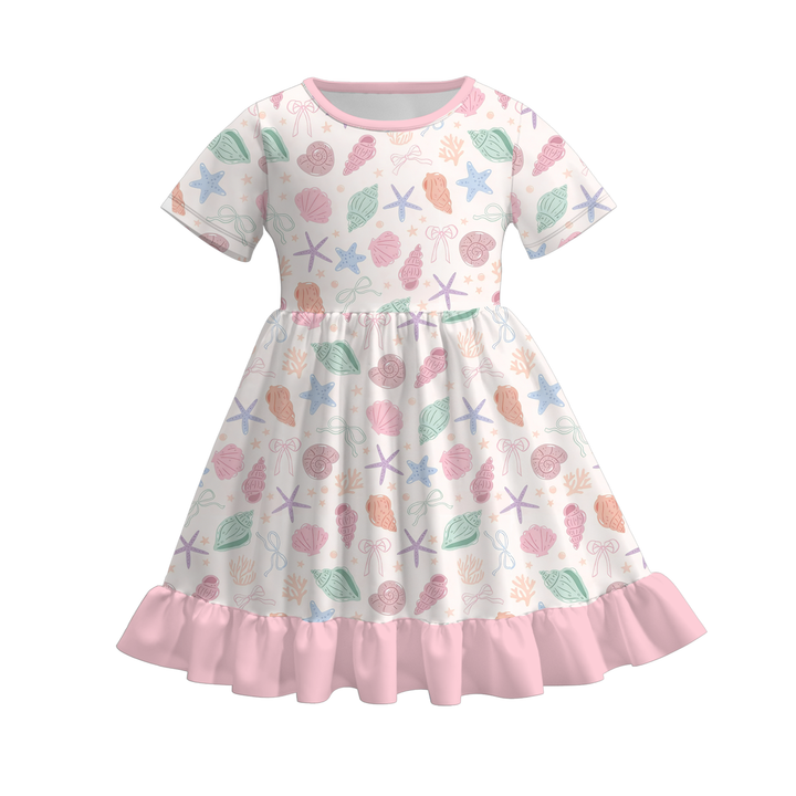 Deepsea dream seaside vibe twirl ruffle dress for girls