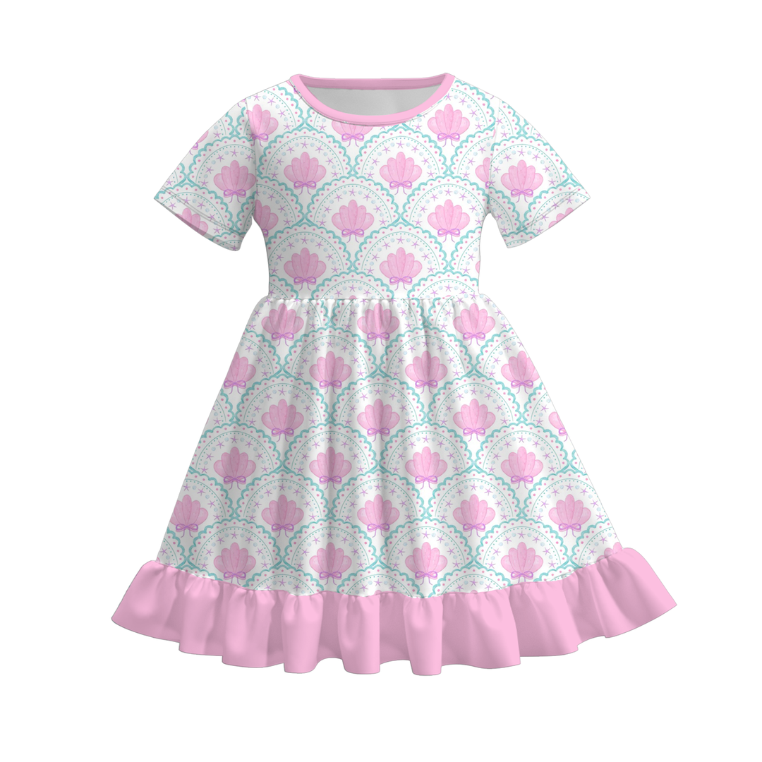 Deepsea dream seaside vibe twirl ruffle dress for girls