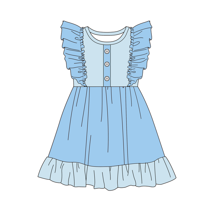 Girls princess inspired Color-blocked splicing dress