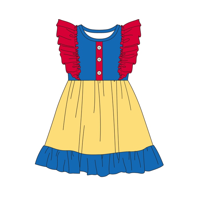Girls princess inspired Color-blocked splicing dress