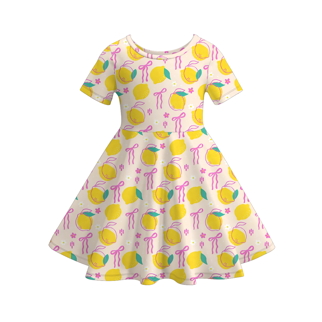 Fruit printed ruffle twirl dress Fruit party dress for girls