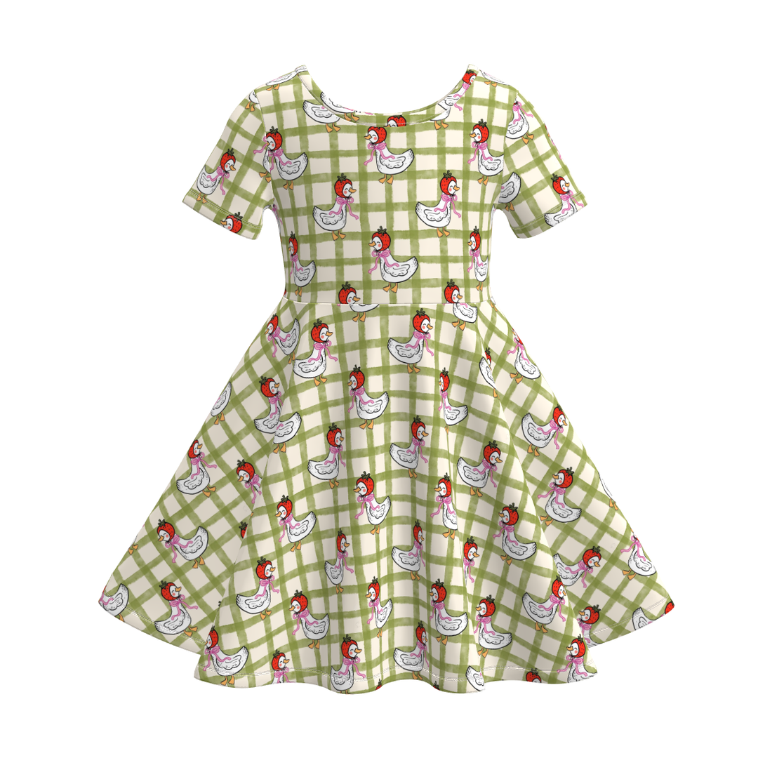 Girls short sleeved twirly dress for summer spring