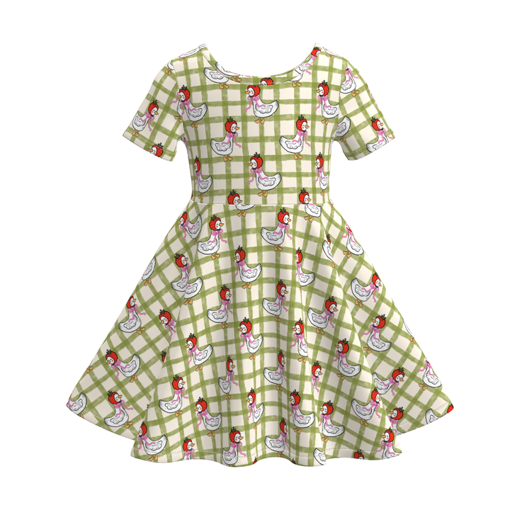 Girls short sleeved twirly dress for summer spring
