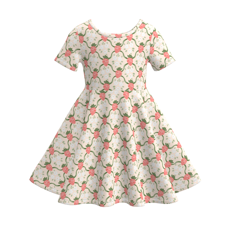 Girls short sleeved twirly dress for summer spring