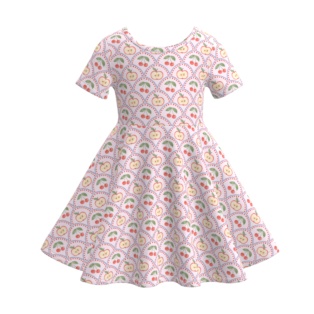 Girls short sleeved twirly dress for summer spring