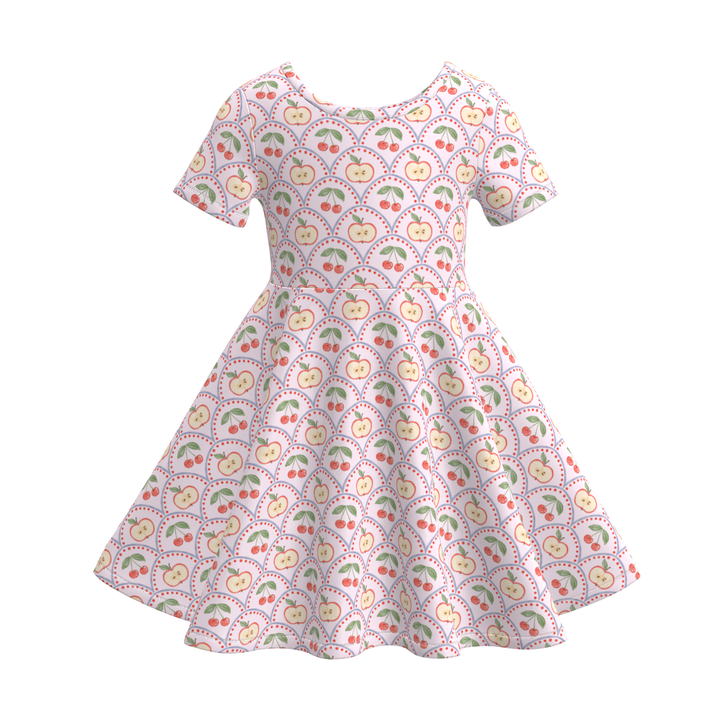 Girls short sleeved twirly dress for summer spring