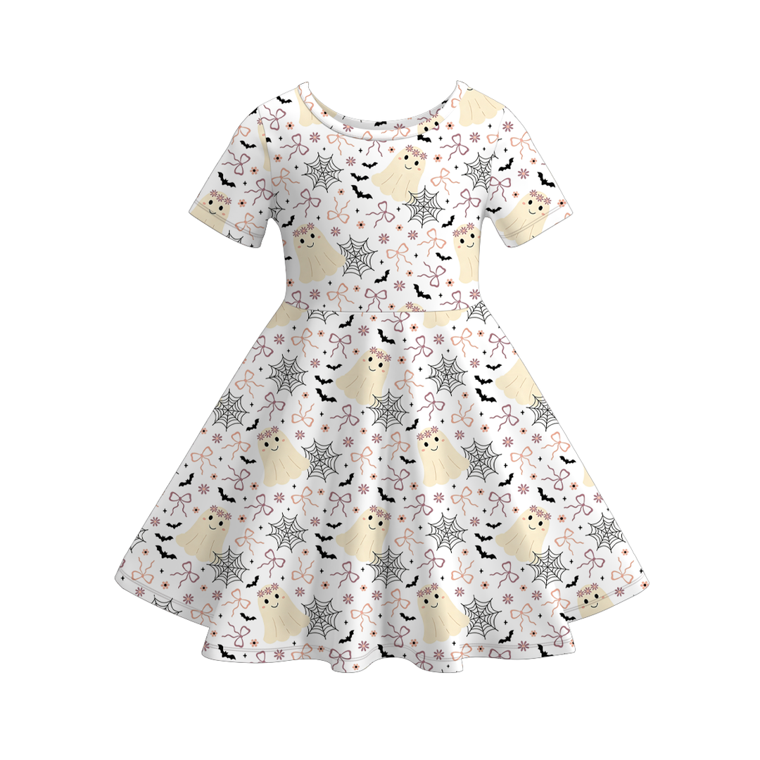 Halloween Cute Ghost All-Over Printed Twirl Dress