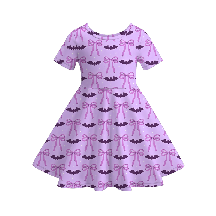 Halloween Cute Ghost All-Over Printed Twirl Dress