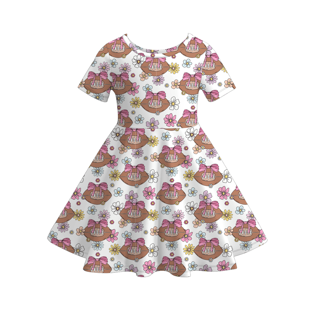 Cute Football All-Over Printed Twirl Dress