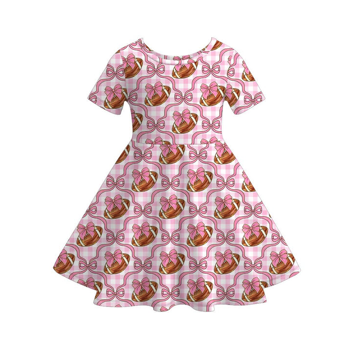 Cute Football All-Over Printed Twirl Dress