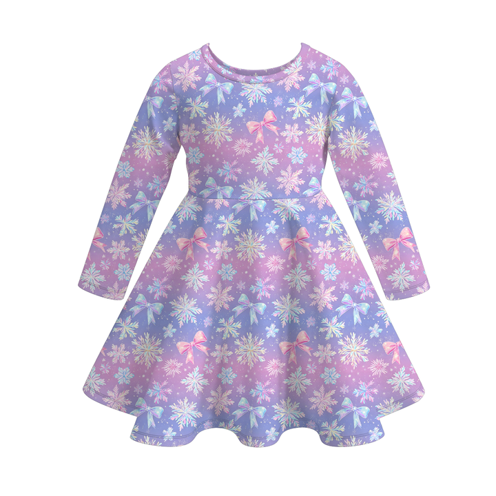 Christmas All-Over Printed Twirl Dress