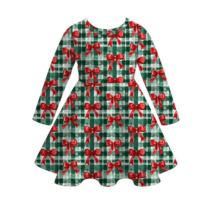 Christmas All-Over Printed Twirl Dress