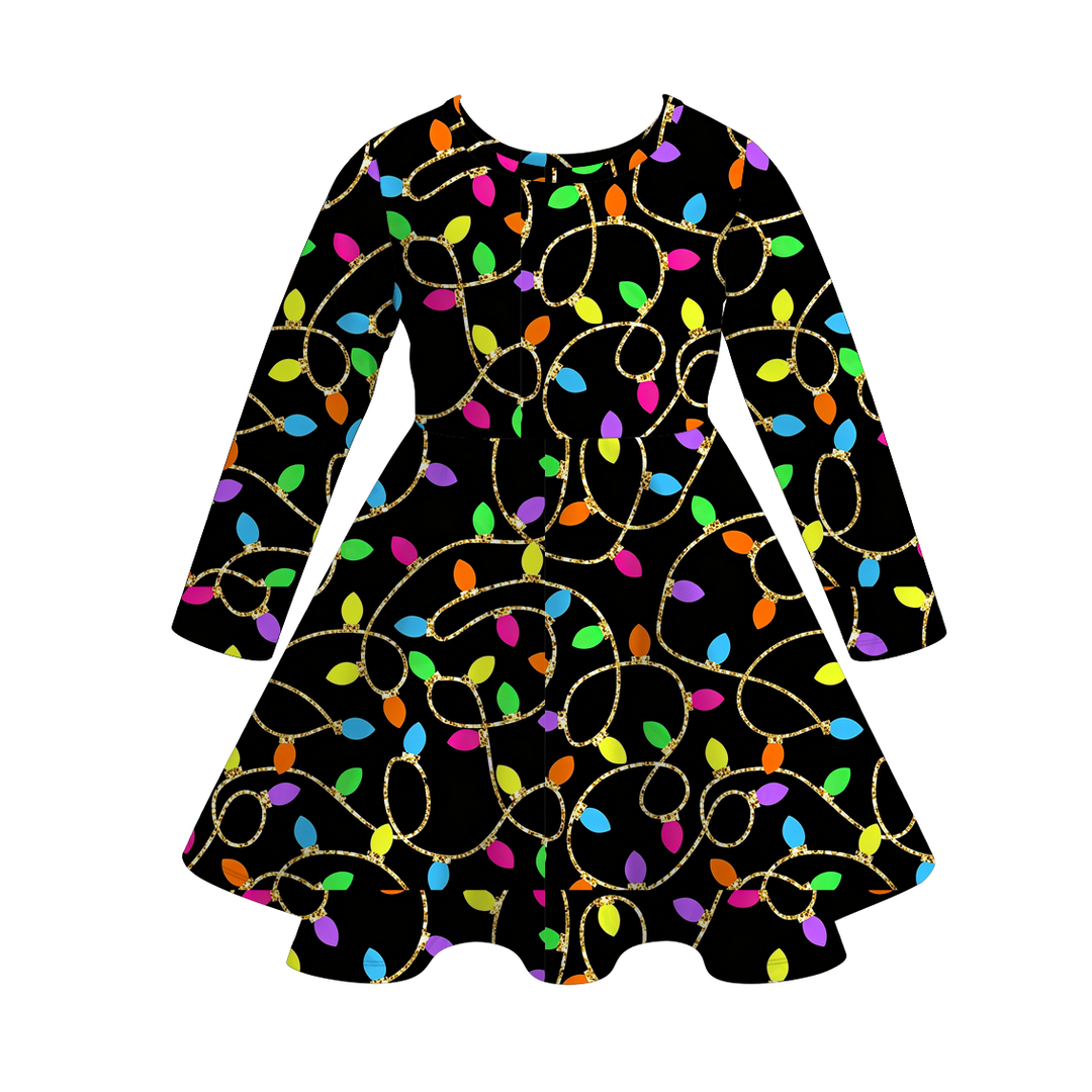Christmas All-Over Printed Twirl Dress