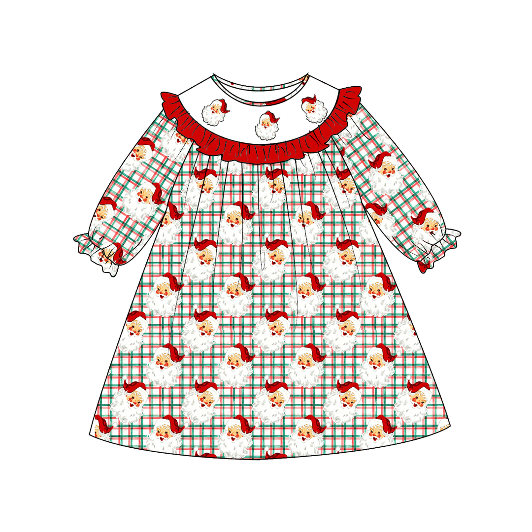 Personalized Embroidery Christmas Santa Claus Dress Sibling outfits