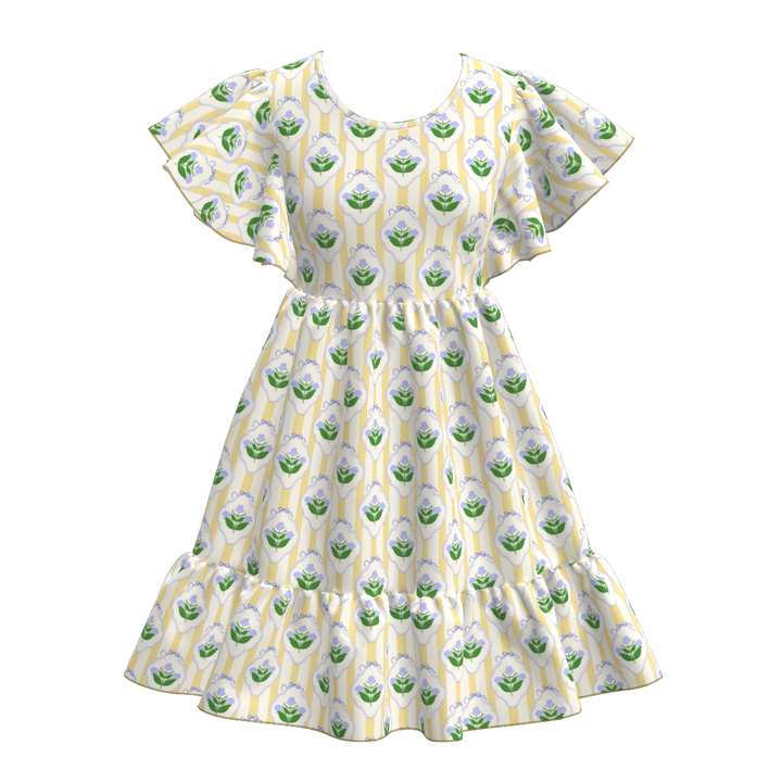 Women's ruffle sleeve summer dress