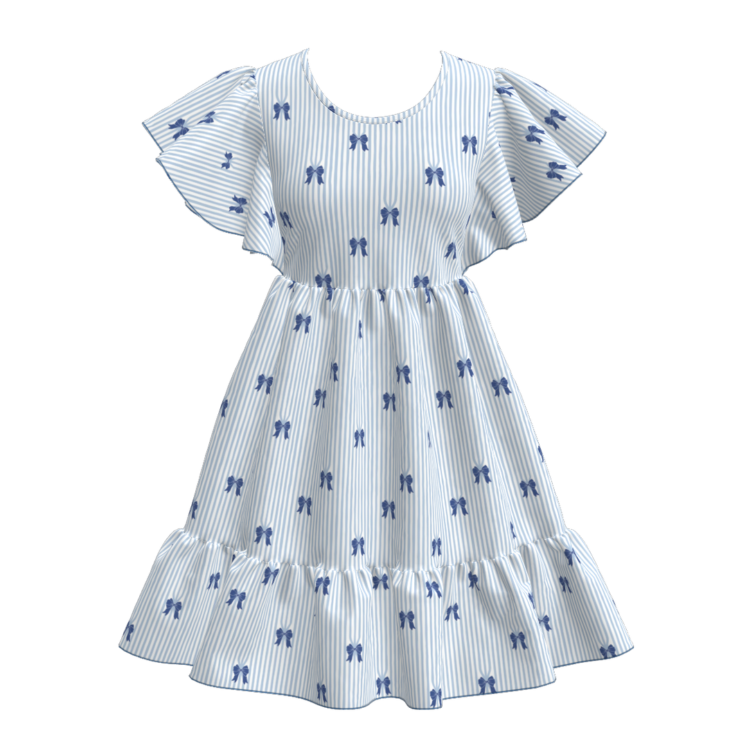 Women's ruffle sleeve summer dress