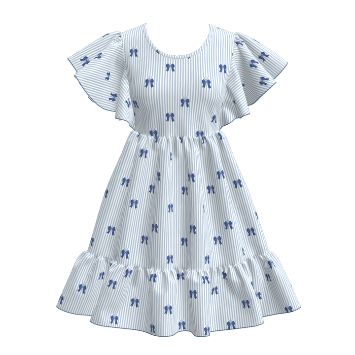 Women's ruffle sleeve summer dress