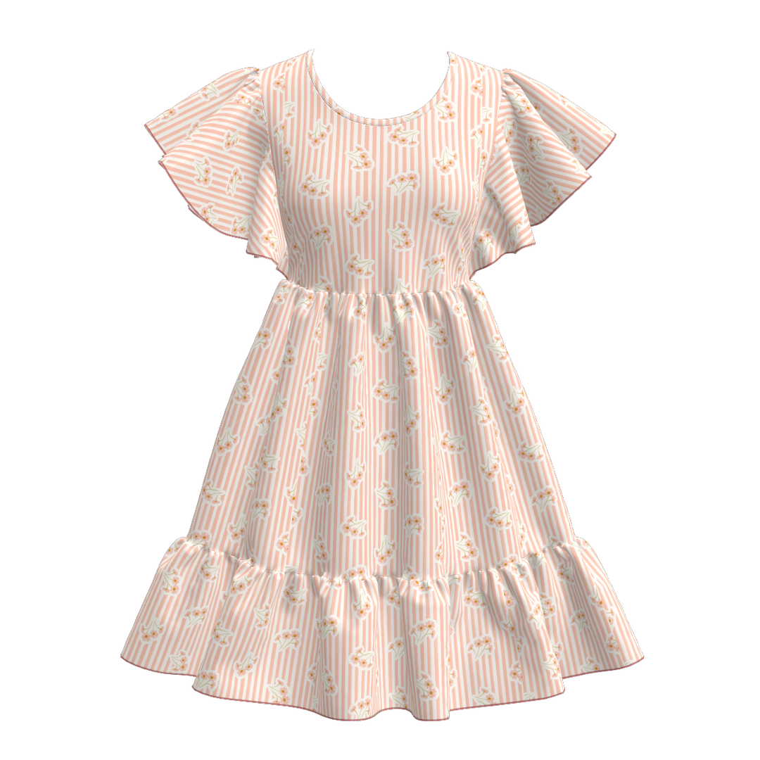 Women's ruffle sleeve summer dress
