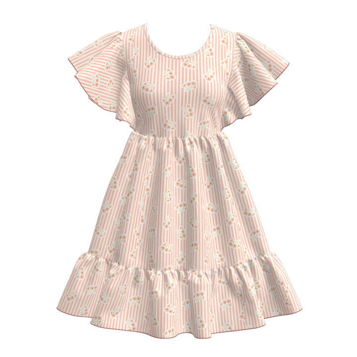 Women's ruffle sleeve summer dress
