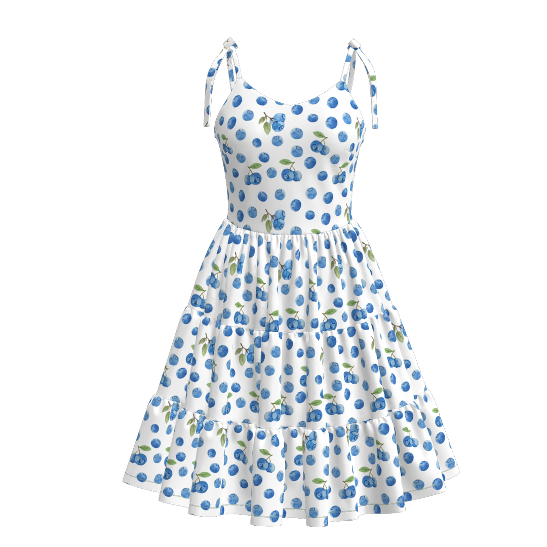Women's summer Bow tie-up twirl dress