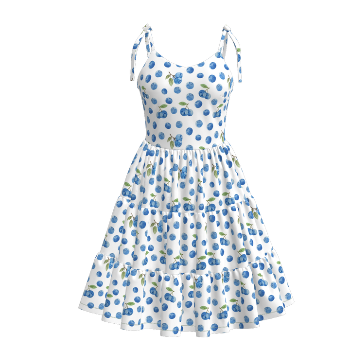 Women's summer Bow tie-up twirl dress