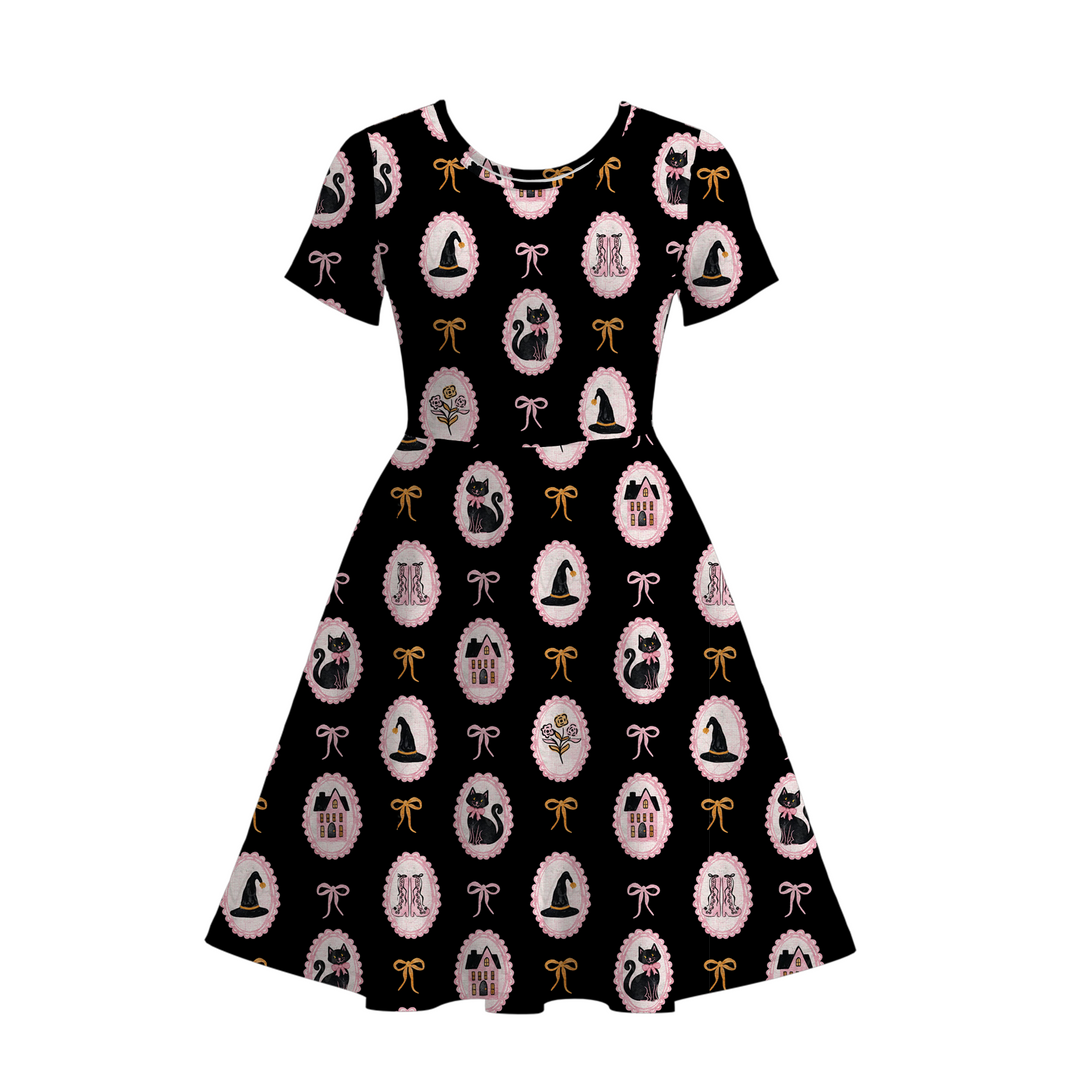 Halloween Witch princess short sleeve dress for women
