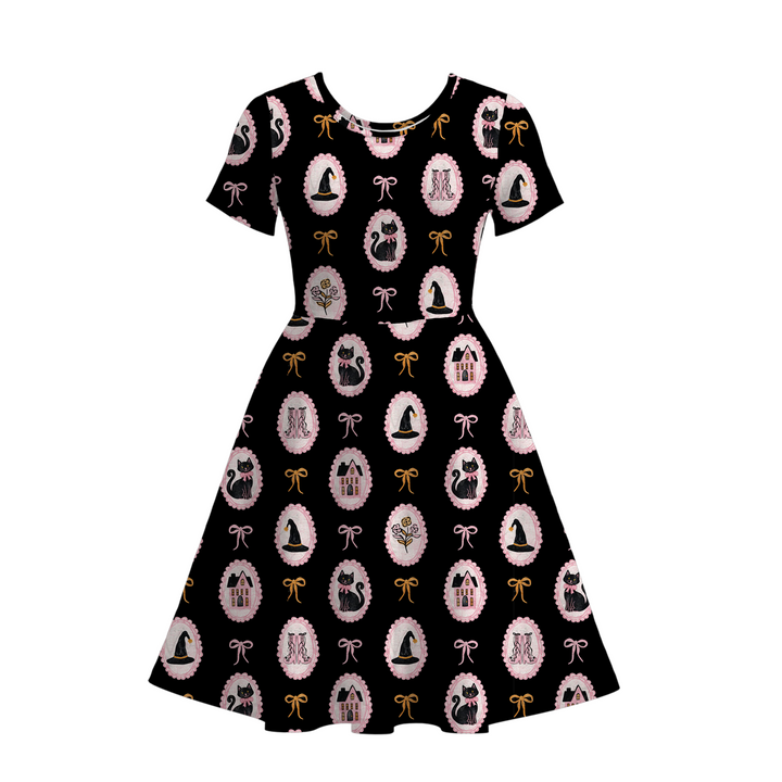 Halloween Witch princess short sleeve dress for women